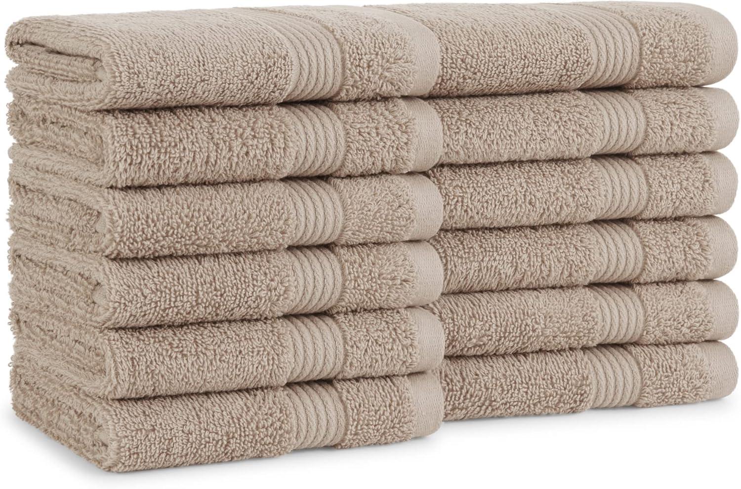 image:imageArkwright Makeup Remover Washcloths Pack of 6 100 Cotton Soft Quick Dry Reusable Face Towels for Makeup Removal and Facial Cleansing 13 x 13 in BlackLatte Beige
