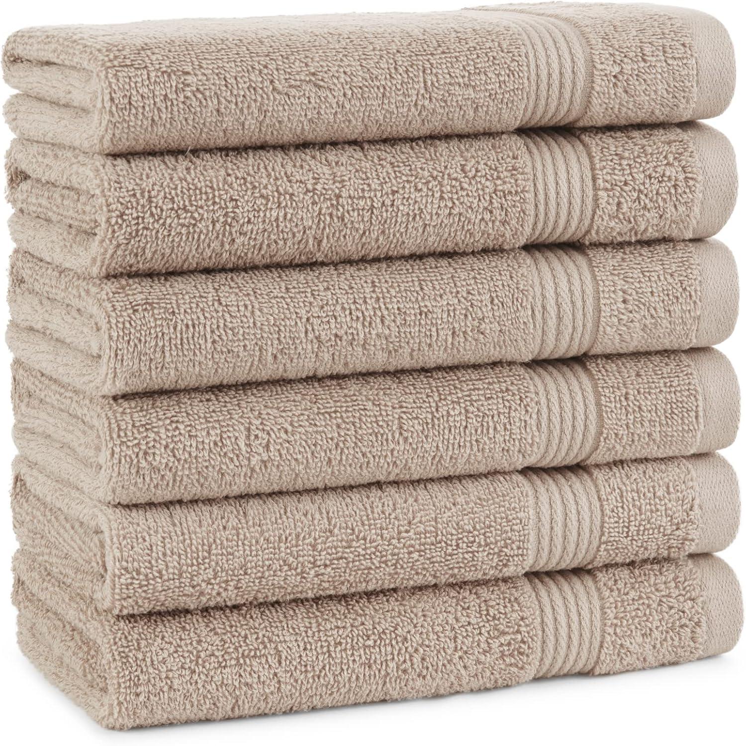 image:imageArkwright Makeup Remover Washcloths Pack of 6 100 Cotton Soft Quick Dry Reusable Face Towels for Makeup Removal and Facial Cleansing 13 x 13 in BlackLatte Beige