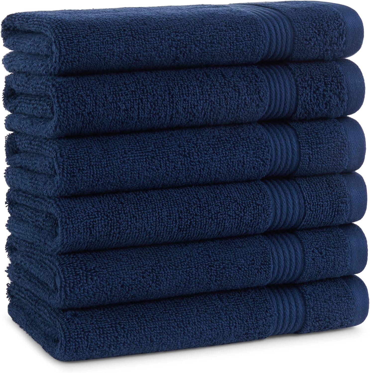 image:imageArkwright Makeup Remover Washcloths Pack of 6 100 Cotton Soft Quick Dry Reusable Face Towels for Makeup Removal and Facial Cleansing 13 x 13 in BlackLapis Navy