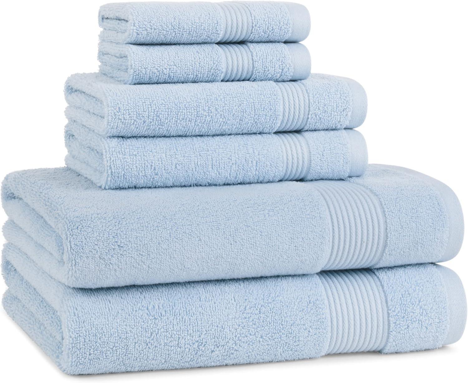 image:imageArkwright Makeup Remover Washcloths Pack of 6 100 Cotton Soft Quick Dry Reusable Face Towels for Makeup Removal and Facial Cleansing 13 x 13 in BlackMisty Blue