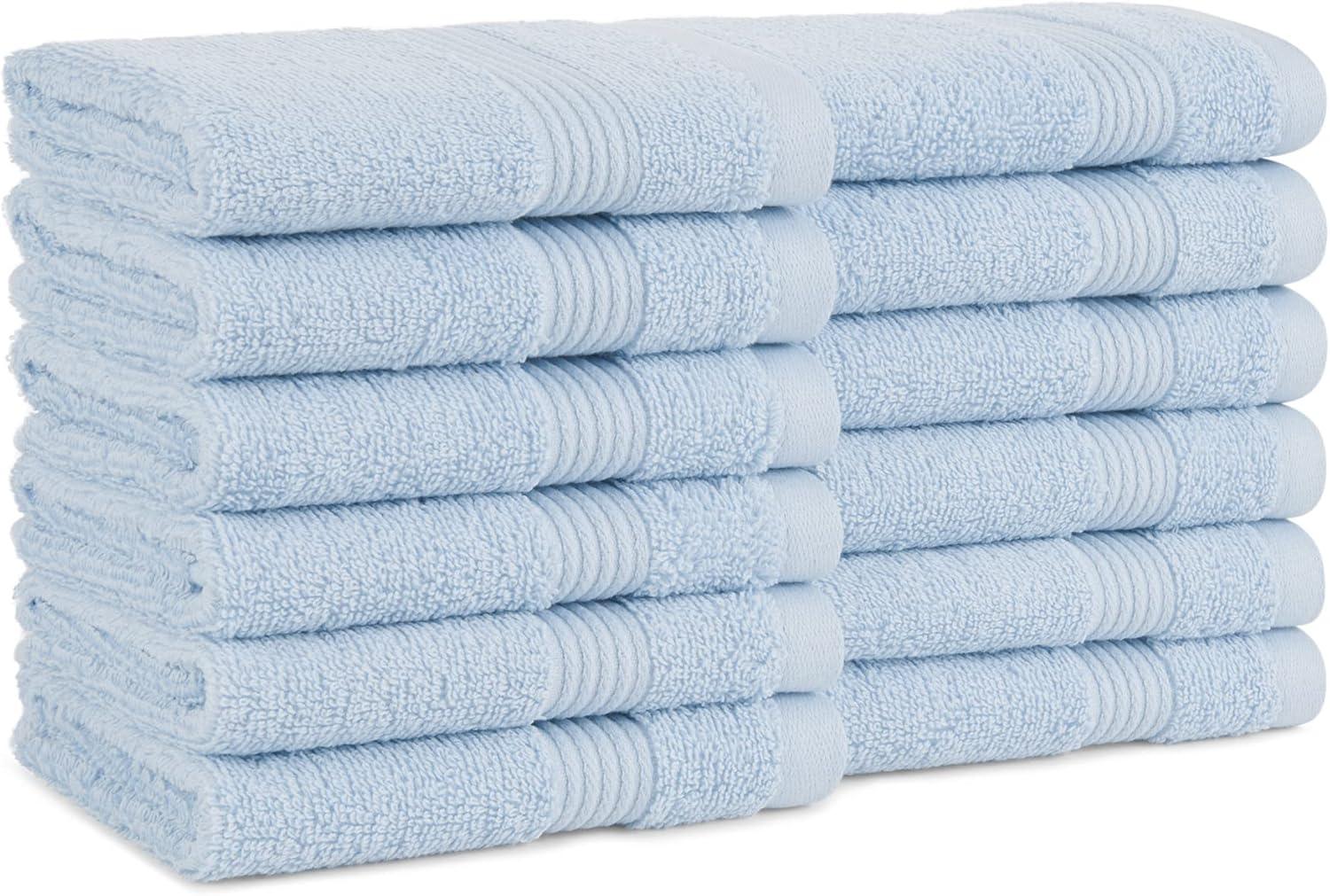 image:imageArkwright Makeup Remover Washcloths Pack of 6 100 Cotton Soft Quick Dry Reusable Face Towels for Makeup Removal and Facial Cleansing 13 x 13 in BlackMisty Blue