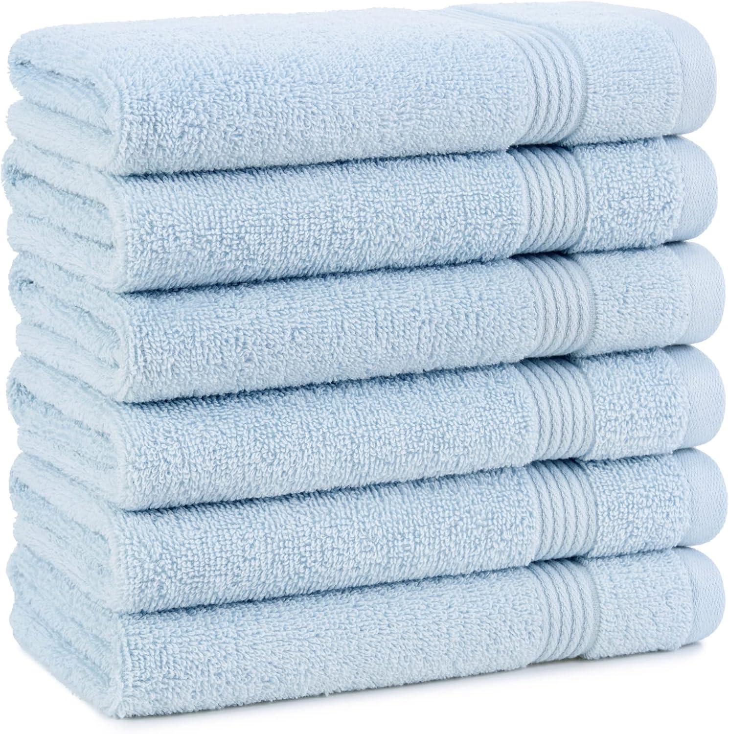 image:imageArkwright Makeup Remover Washcloths Pack of 6 100 Cotton Soft Quick Dry Reusable Face Towels for Makeup Removal and Facial Cleansing 13 x 13 in BlackMisty Blue