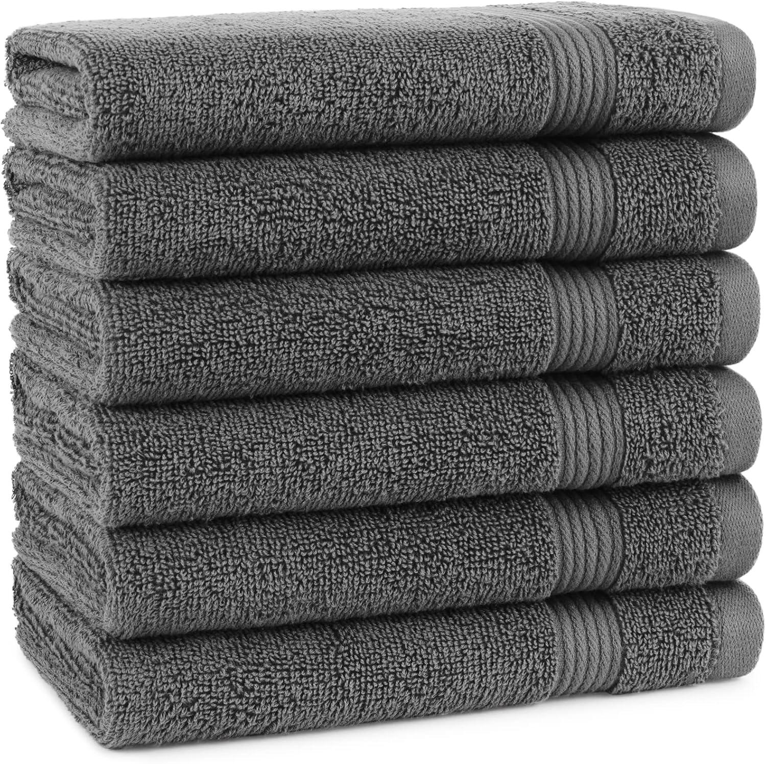 image:imageArkwright Makeup Remover Washcloths Pack of 6 100 Cotton Soft Quick Dry Reusable Face Towels for Makeup Removal and Facial Cleansing 13 x 13 in BlackPewter Grey