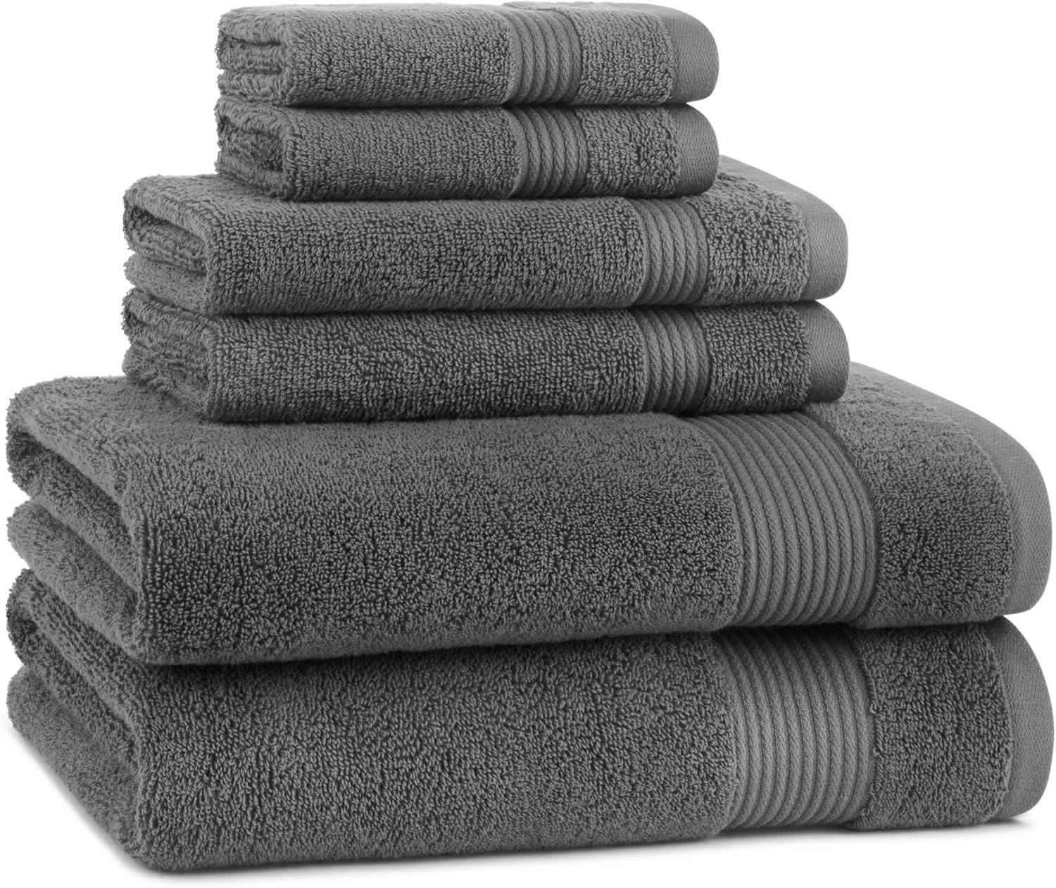 image:imageArkwright Makeup Remover Washcloths Pack of 6 100 Cotton Soft Quick Dry Reusable Face Towels for Makeup Removal and Facial Cleansing 13 x 13 in BlackPewter Grey