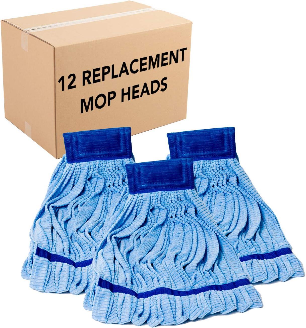 image:imageArkwright Microfiber Tube Mop Head Replacement Bulk Case of 12 Heavy Duty Lint Free Super Absorbent amp BleachSafe Janitorial Essential for Commercial amp Industrial Floor Cleaning 18 oz BlueBlue