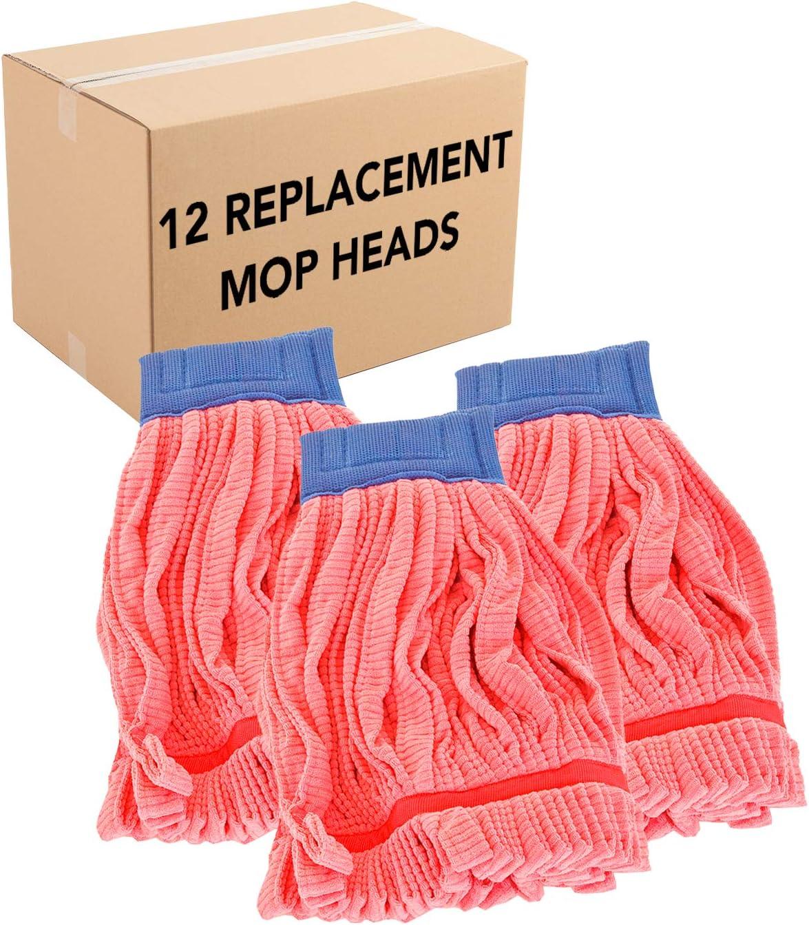 image:imageArkwright Microfiber Tube Mop Head Replacement Bulk Case of 12 Heavy Duty Lint Free Super Absorbent amp BleachSafe Janitorial Essential for Commercial amp Industrial Floor Cleaning 18 oz BlueRed