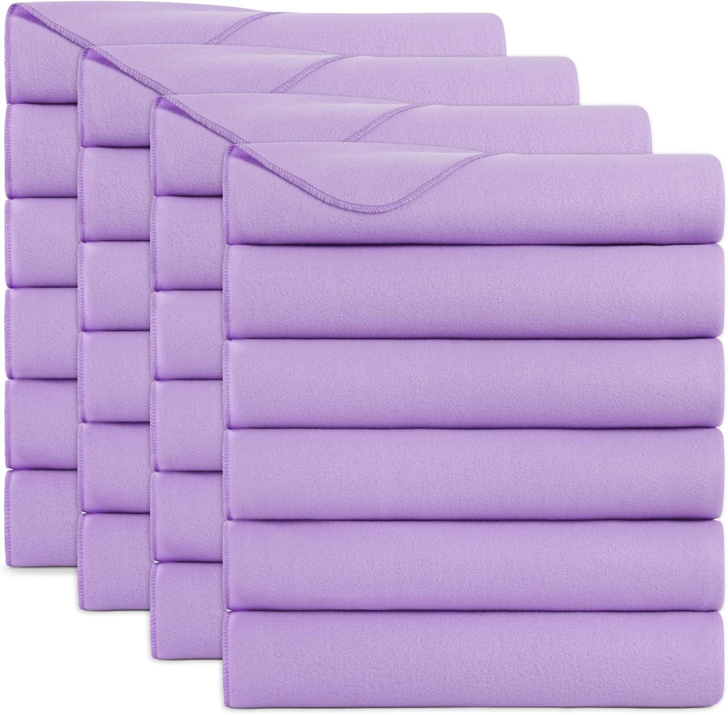 image:imageArkwright Polar Fleece Throw Blankets Bulk Case of 24 Ultra Soft Cozy Blanket for Car Camping Couch Office Outdoor Home and Bed 50 x 60 in Assorted ColorsPurple