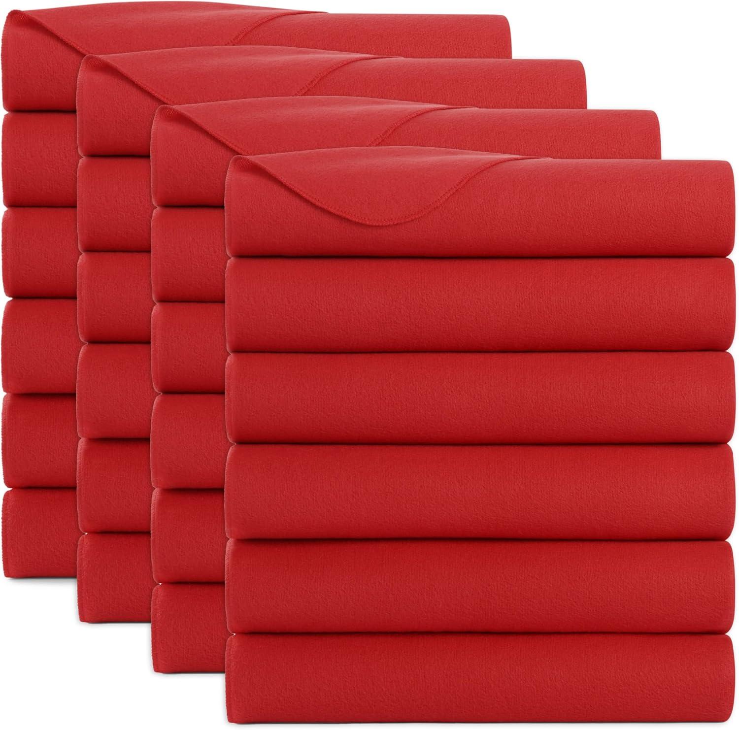 image:imageArkwright Polar Fleece Throw Blankets Bulk Case of 24 Ultra Soft Cozy Blanket for Car Camping Couch Office Outdoor Home and Bed 50 x 60 in Assorted ColorsRed