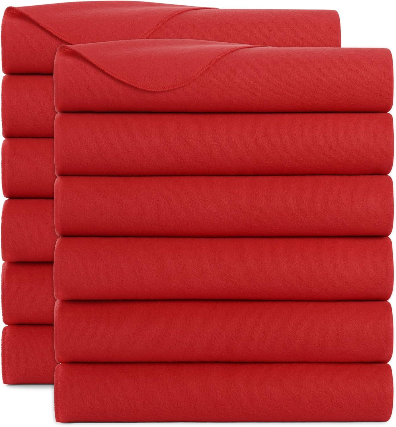 image:imageArkwright Polar Fleece Throw Blankets Bulk Case of 24 Ultra Soft Cozy Blanket for Car Camping Couch Office Outdoor Home and Bed 50 x 60 in Assorted ColorsRed