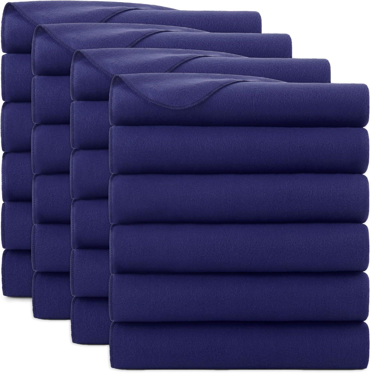 image:imageArkwright Polar Fleece Throw Blankets Bulk Case of 24 Ultra Soft Cozy Blanket for Car Camping Couch Office Outdoor Home and Bed 50 x 60 in Assorted ColorsNavy