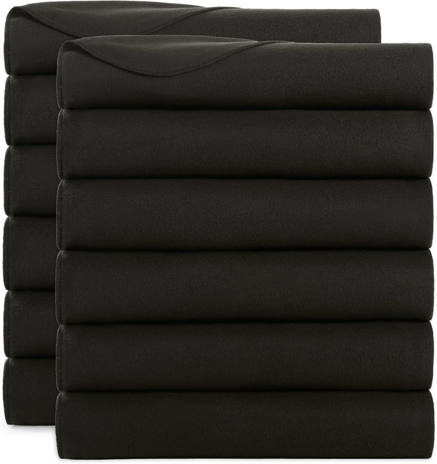 image:imageArkwright Polar Fleece Throw Blankets Bulk Case of 24 Ultra Soft Cozy Blanket for Car Camping Couch Office Outdoor Home and Bed 50 x 60 in Assorted ColorsBlack