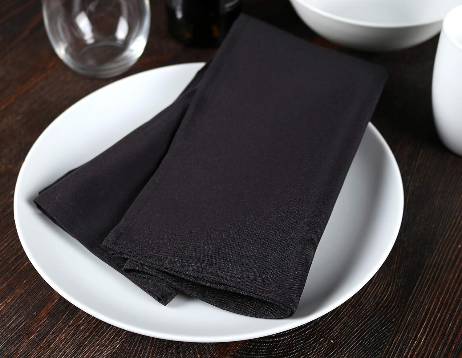 image:imageArkwright Restaurant Cloth Napkins Case of 300 Spun Polyester Bulk Dinner Napkin with Hemmed Edges Ideal for Dinner Wedding Party Banquet Kitchen 20 x 20 in NavyBlack