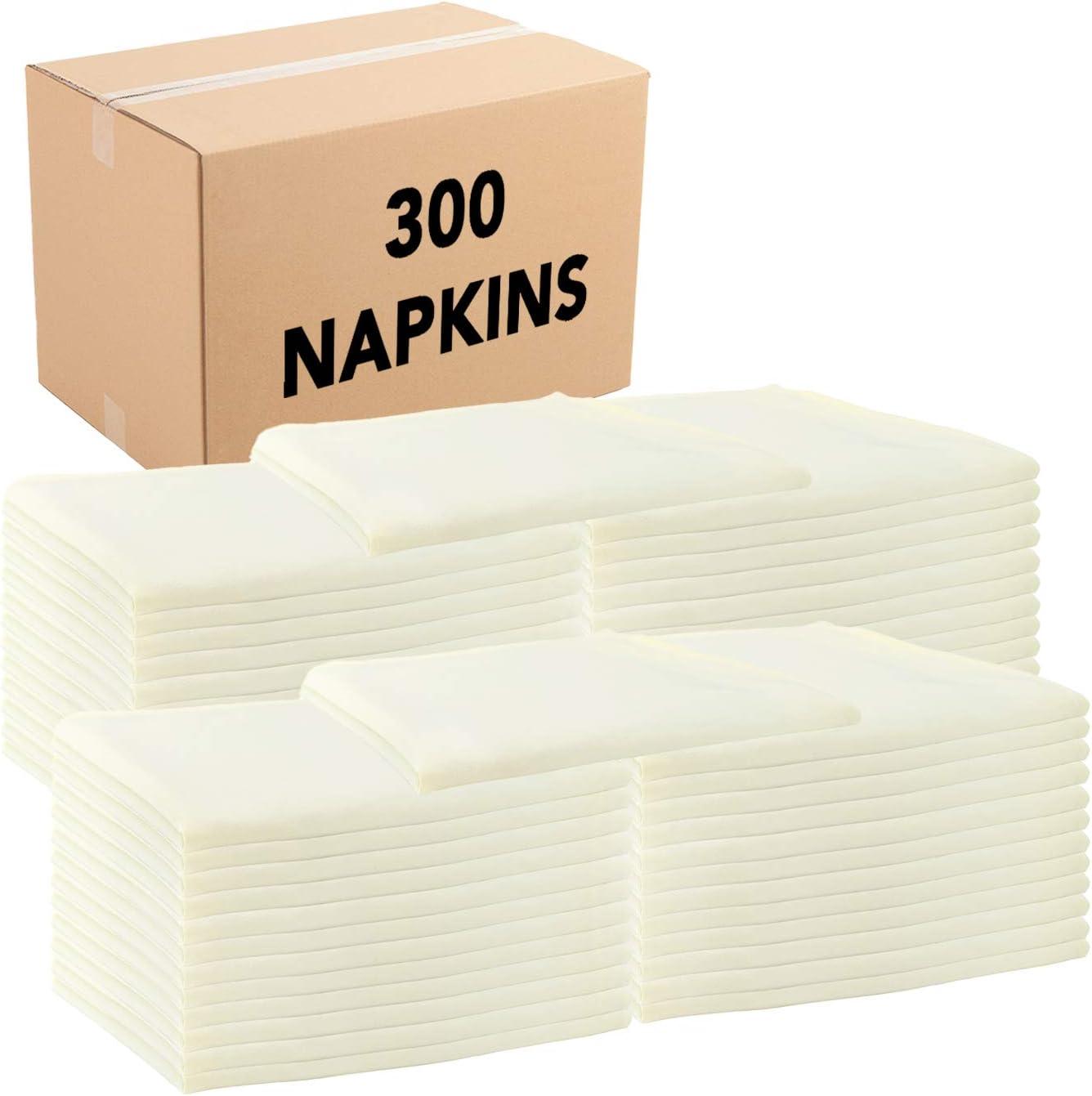 image:imageArkwright Restaurant Cloth Napkins Case of 300 Spun Polyester Bulk Dinner Napkin with Hemmed Edges Ideal for Dinner Wedding Party Banquet Kitchen 20 x 20 in NavyIvory