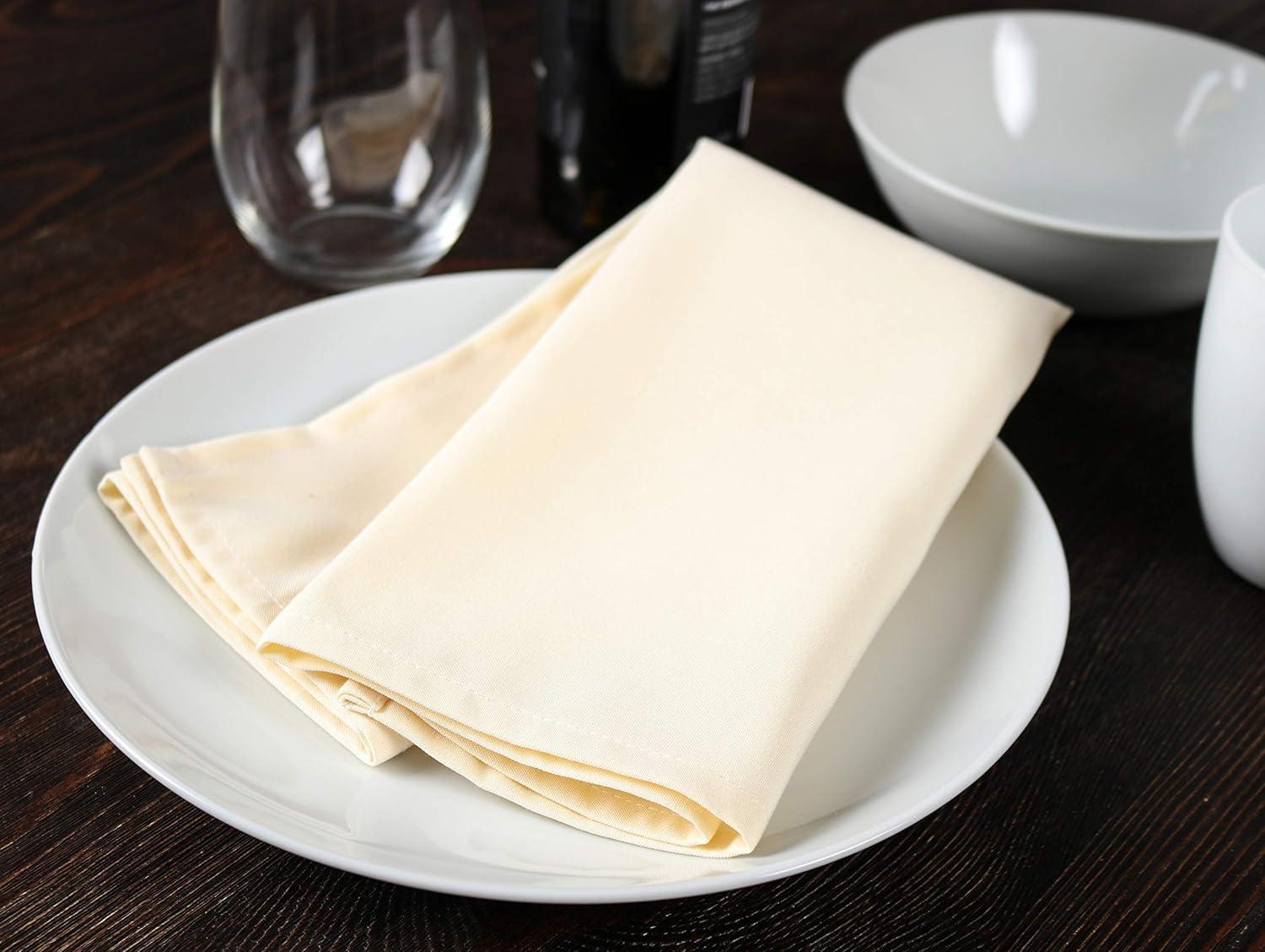 image:imageArkwright Restaurant Cloth Napkins Case of 300 Spun Polyester Bulk Dinner Napkin with Hemmed Edges Ideal for Dinner Wedding Party Banquet Kitchen 20 x 20 in NavyIvory