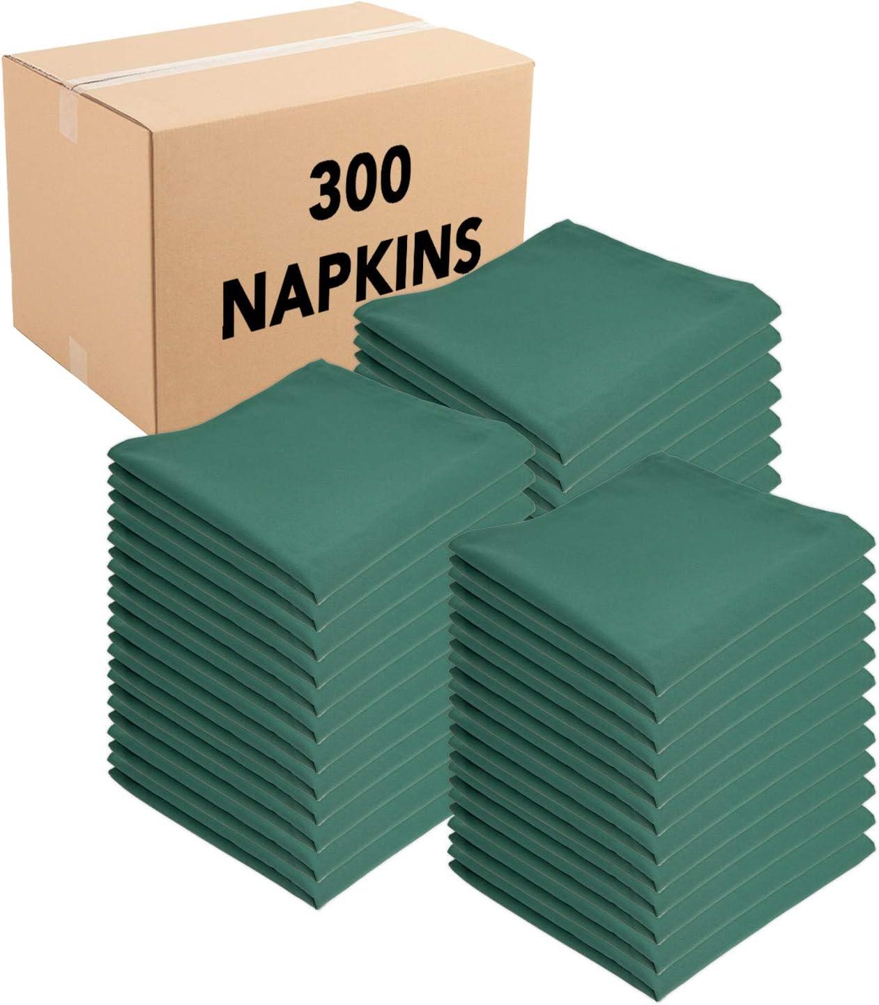 image:imageArkwright Restaurant Cloth Napkins Case of 300 Spun Polyester Bulk Dinner Napkin with Hemmed Edges Ideal for Dinner Wedding Party Banquet Kitchen 20 x 20 in NavyGreen