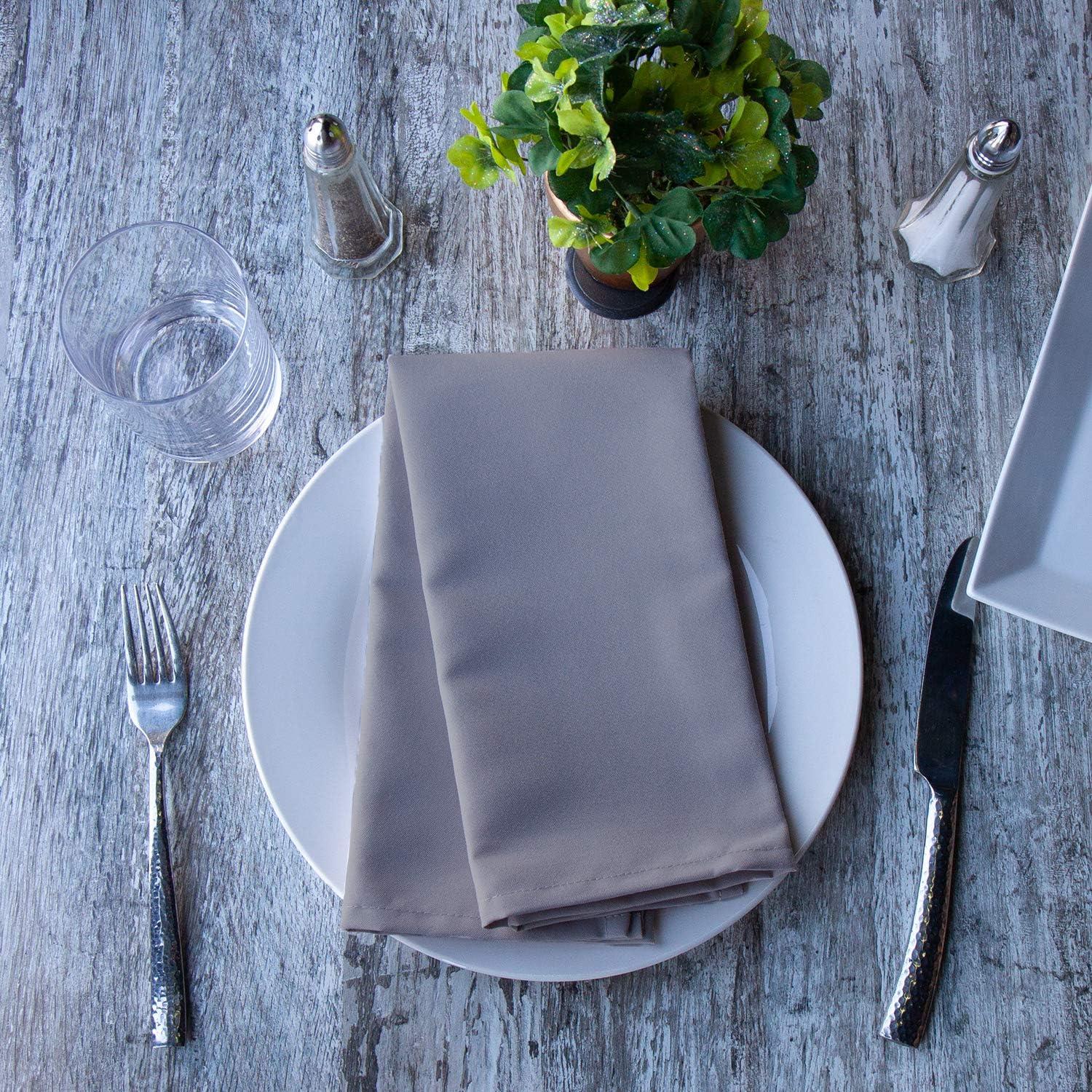 image:imageArkwright Restaurant Cloth Napkins Case of 300 Spun Polyester Bulk Dinner Napkin with Hemmed Edges Ideal for Dinner Wedding Party Banquet Kitchen 20 x 20 in NavyChambray Grey