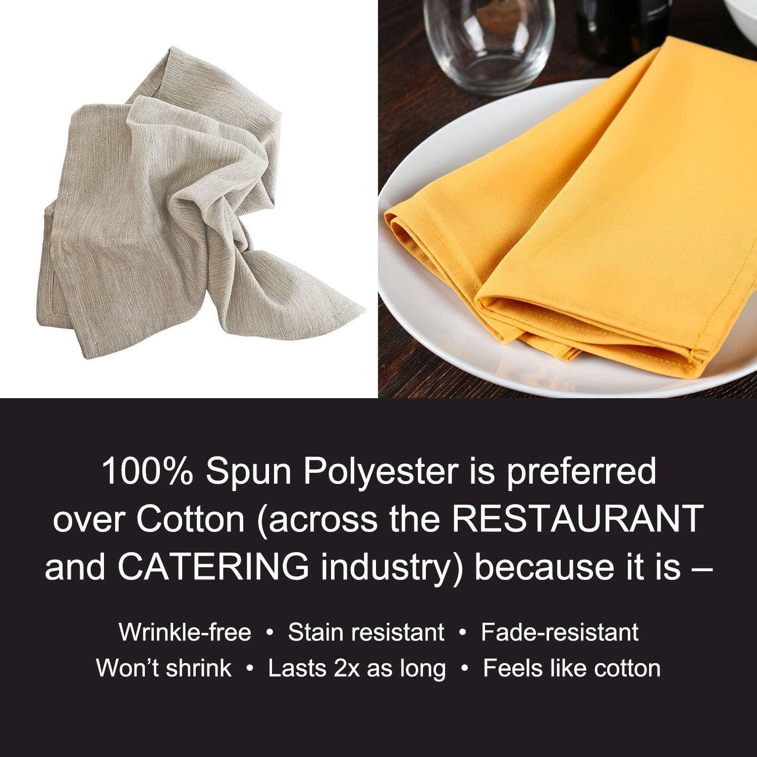 image:imageArkwright Restaurant Cloth Napkins Case of 300 Spun Polyester Bulk Dinner Napkin with Hemmed Edges Ideal for Dinner Wedding Party Banquet Kitchen 20 x 20 in NavyGold