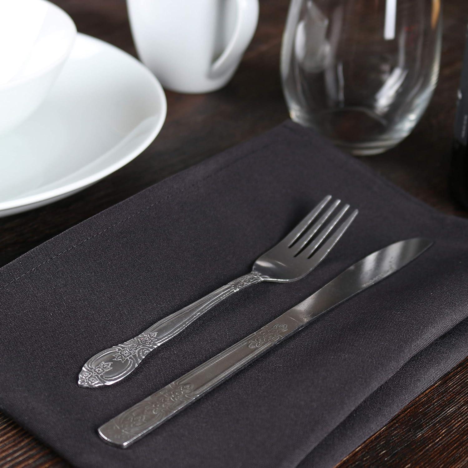 image:imageArkwright Restaurant Cloth Napkins Case of 300 Spun Polyester Bulk Dinner Napkin with Hemmed Edges Ideal for Dinner Wedding Party Banquet Kitchen 20 x 20 in NavyBlack