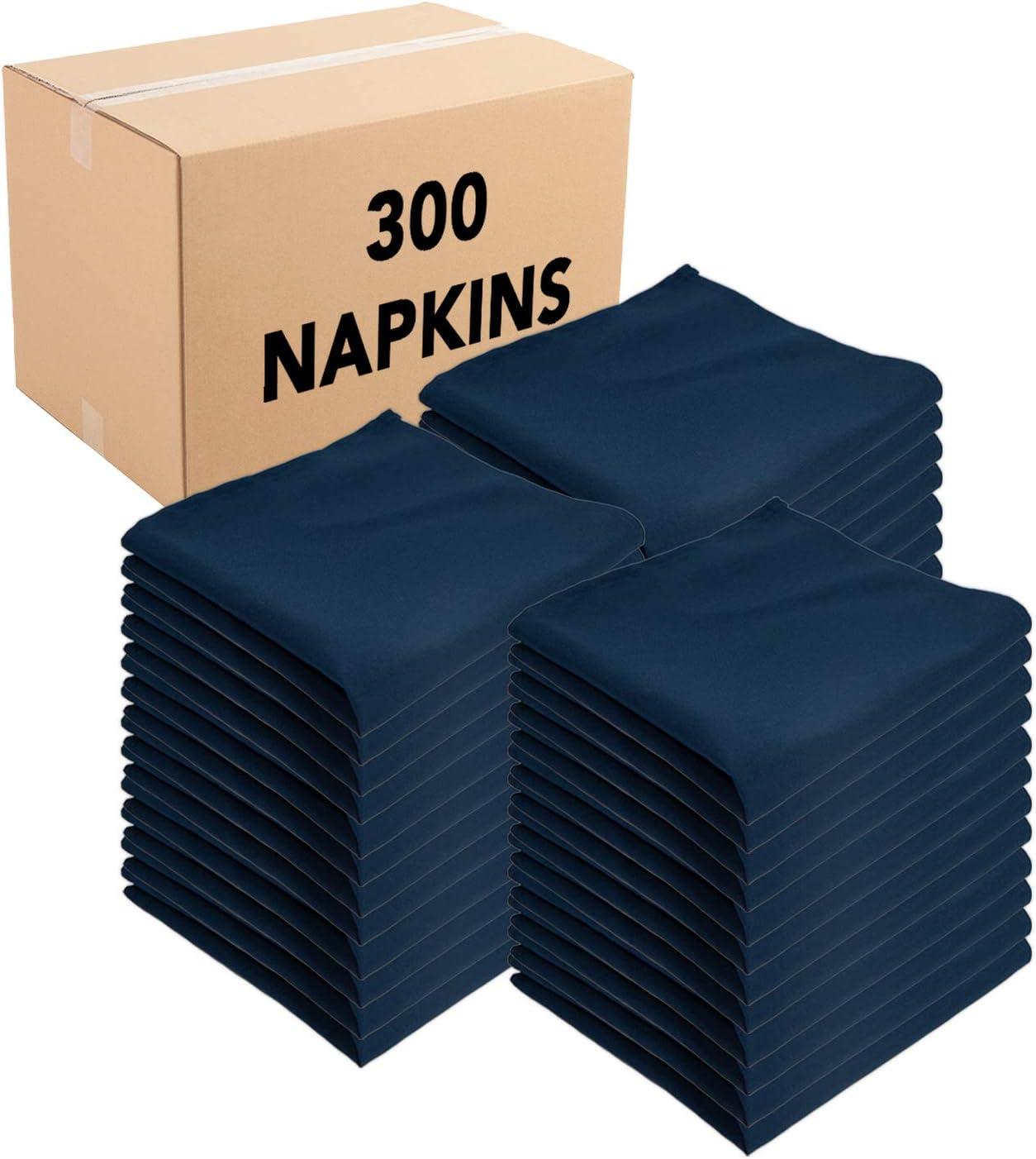 image:imageArkwright Restaurant Cloth Napkins Case of 300 Spun Polyester Bulk Dinner Napkin with Hemmed Edges Ideal for Dinner Wedding Party Banquet Kitchen 20 x 20 in NavyNavy Blue