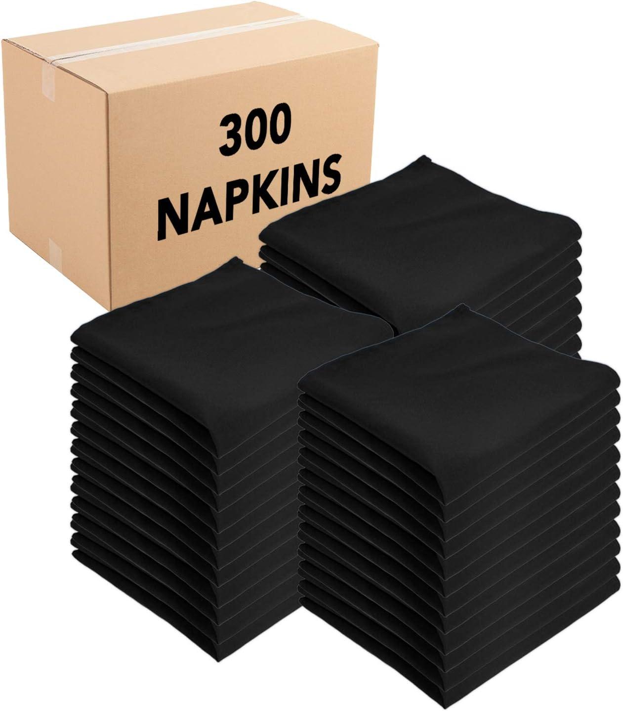 image:imageArkwright Restaurant Cloth Napkins Case of 300 Spun Polyester Bulk Dinner Napkin with Hemmed Edges Ideal for Dinner Wedding Party Banquet Kitchen 20 x 20 in NavyBlack