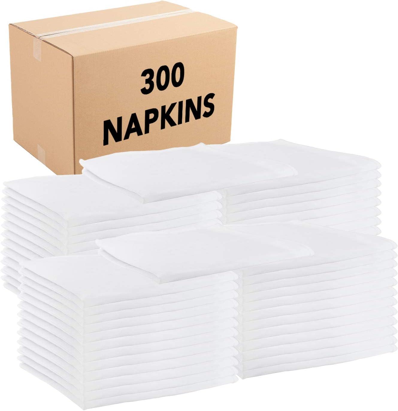 image:imageArkwright Restaurant Cloth Napkins Case of 300 Spun Polyester Bulk Dinner Napkin with Hemmed Edges Ideal for Dinner Wedding Party Banquet Kitchen 20 x 20 in NavyWhite