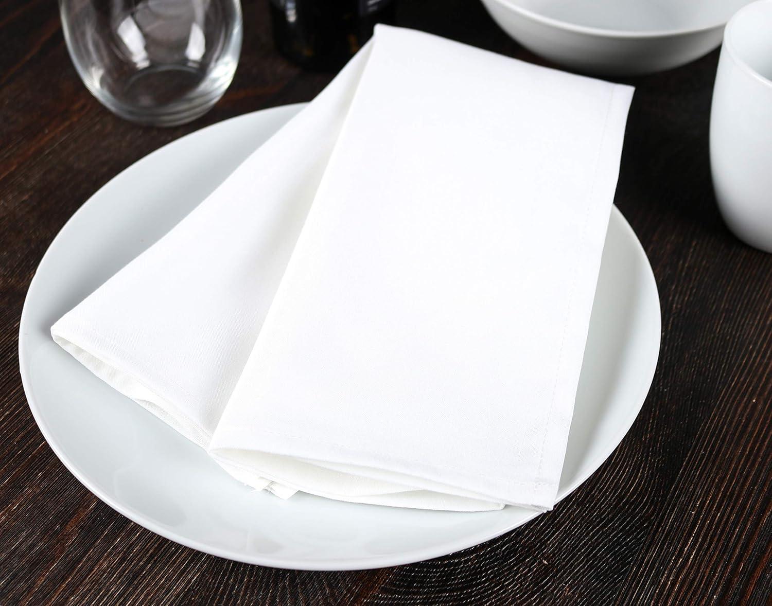 image:imageArkwright Restaurant Cloth Napkins Case of 300 Spun Polyester Bulk Dinner Napkin with Hemmed Edges Ideal for Dinner Wedding Party Banquet Kitchen 20 x 20 in NavyWhite