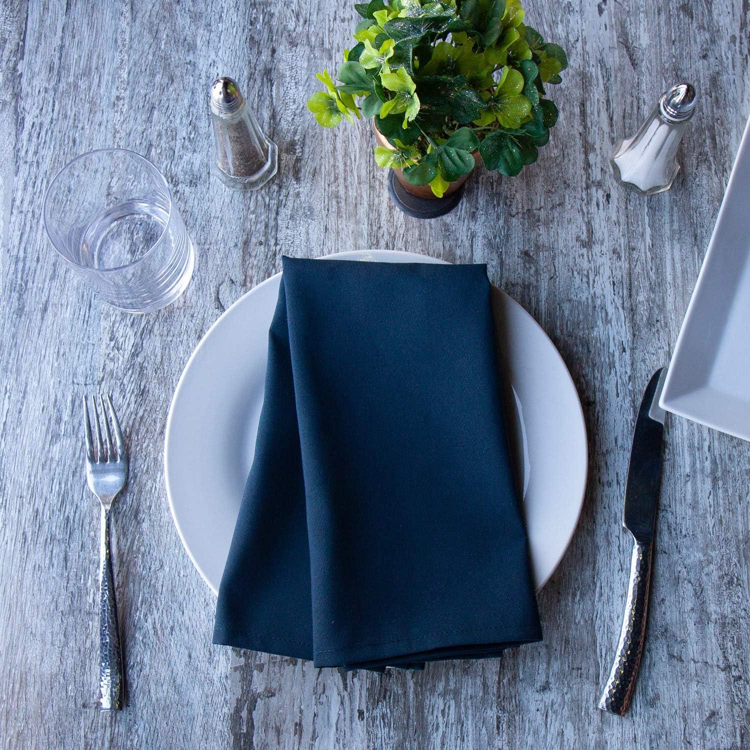 image:imageArkwright Restaurant Cloth Napkins Case of 300 Spun Polyester Bulk Dinner Napkin with Hemmed Edges Ideal for Dinner Wedding Party Banquet Kitchen 20 x 20 in NavyNavy Blue
