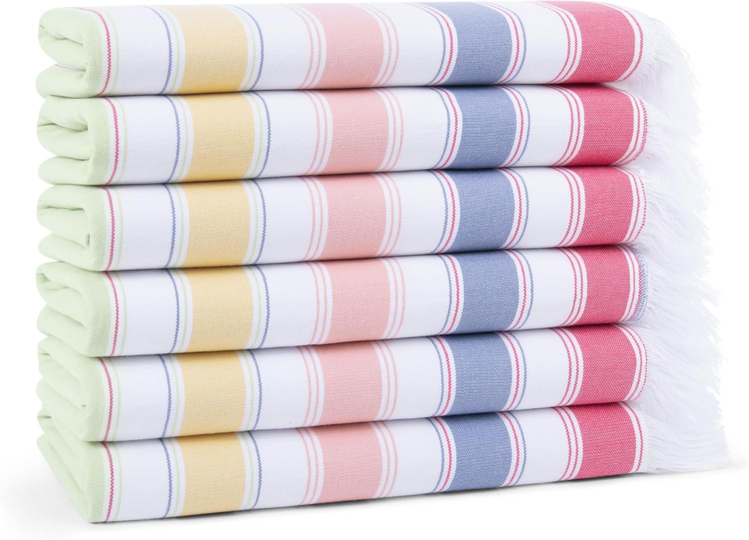 image:imageArkwright Sand Free Beach Towel Pack of 6 Oversized 35 x 75 Turkish Cotton Quick Dry Compact amp Lightweight Blankets for Pool Chairs Resorts Outdoor BoldFun