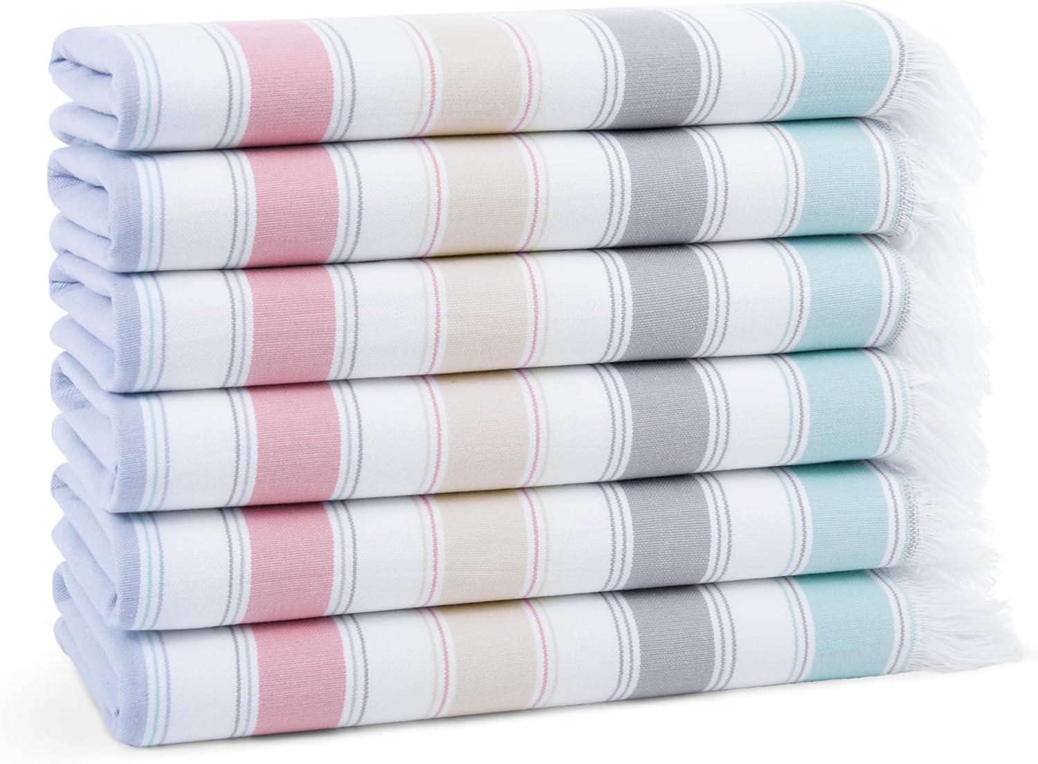 image:imageArkwright Sand Free Beach Towel Pack of 6 Oversized 35 x 75 Turkish Cotton Quick Dry Compact amp Lightweight Blankets for Pool Chairs Resorts Outdoor BoldFiesta