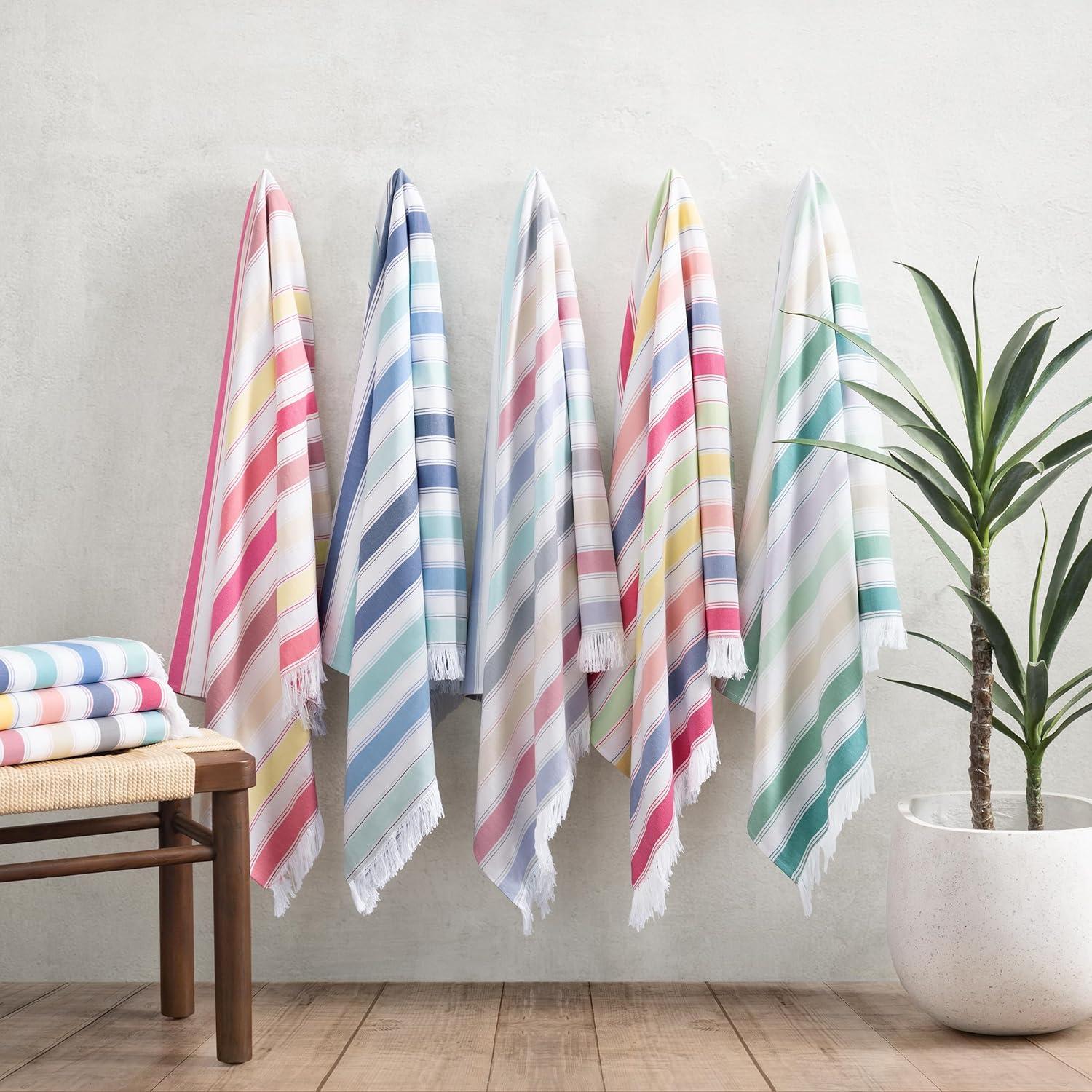 image:imageArkwright Sand Free Beach Towel Pack of 6 Oversized 35 x 75 Turkish Cotton Quick Dry Compact amp Lightweight Blankets for Pool Chairs Resorts Outdoor BoldFun