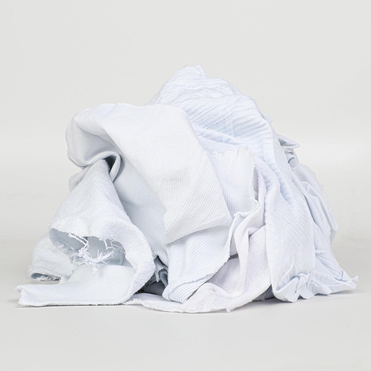 image:imageArkwright TShirt Rags Bulk 50 lb Box Cotton Cleaning Towels Low Lint Knit Wiping Cloths for Paint Stain Grease Shop and Auto Use Absorbent Machine Washable White10 lb Box