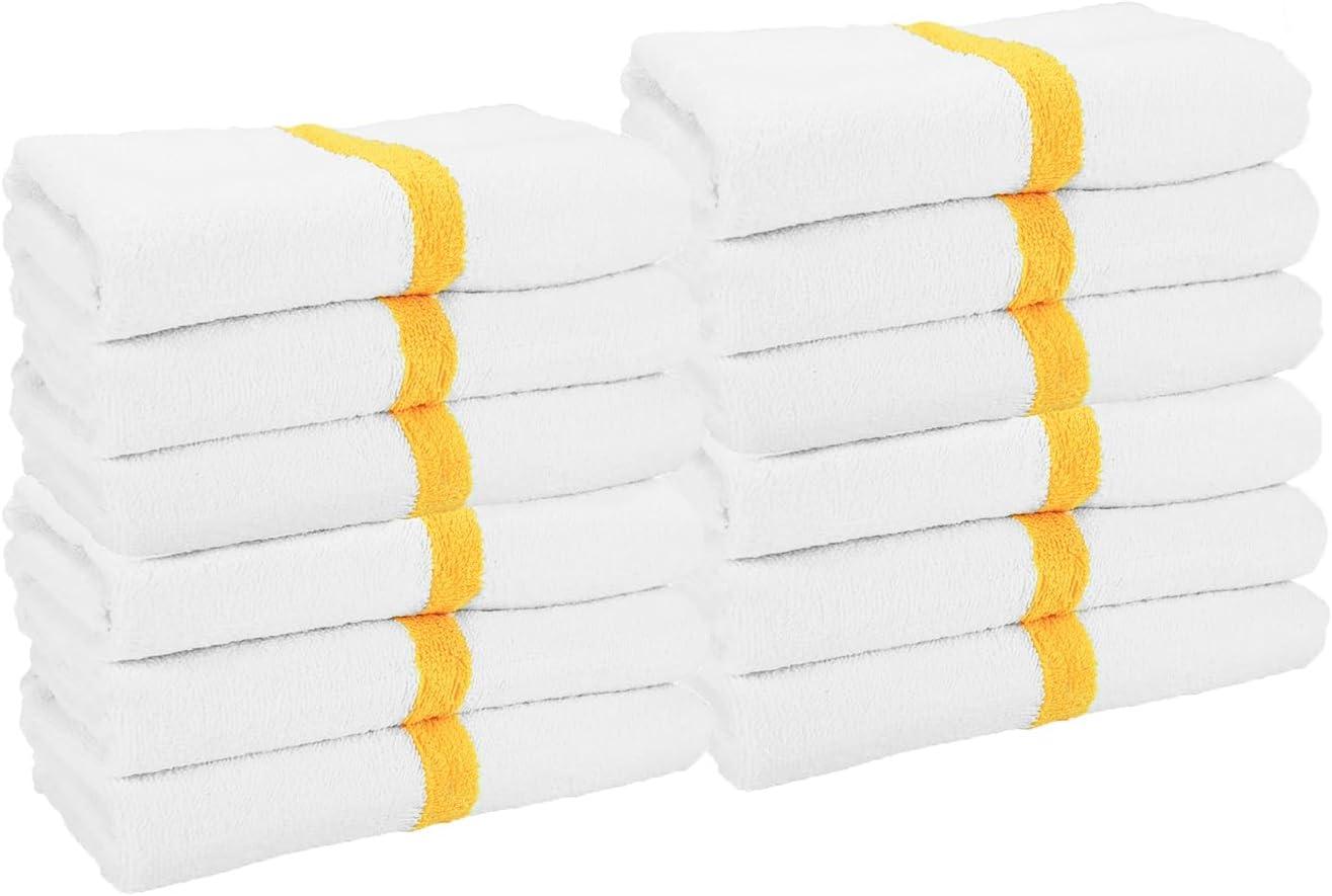 image:imageArkwright White Hand Gym Towels Pack of 12 Bulk 100 Cotton Soft Quick Dry Sweat Absorbent Hotel Quality Towels for Workout Bathroom Spa Pool 16 x 27 in GreyGold
