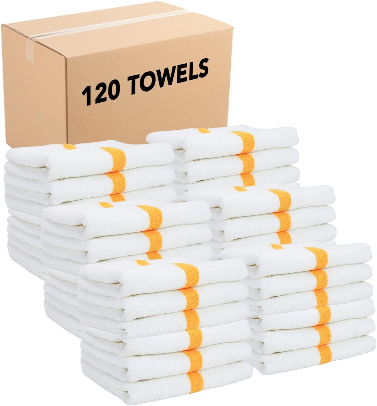 image:imageArkwright White Hand Gym Towels Pack of 12 Bulk 100 Cotton Soft Quick Dry Sweat Absorbent Hotel Quality Towels for Workout Bathroom Spa Pool 16 x 27 in GreyGold
