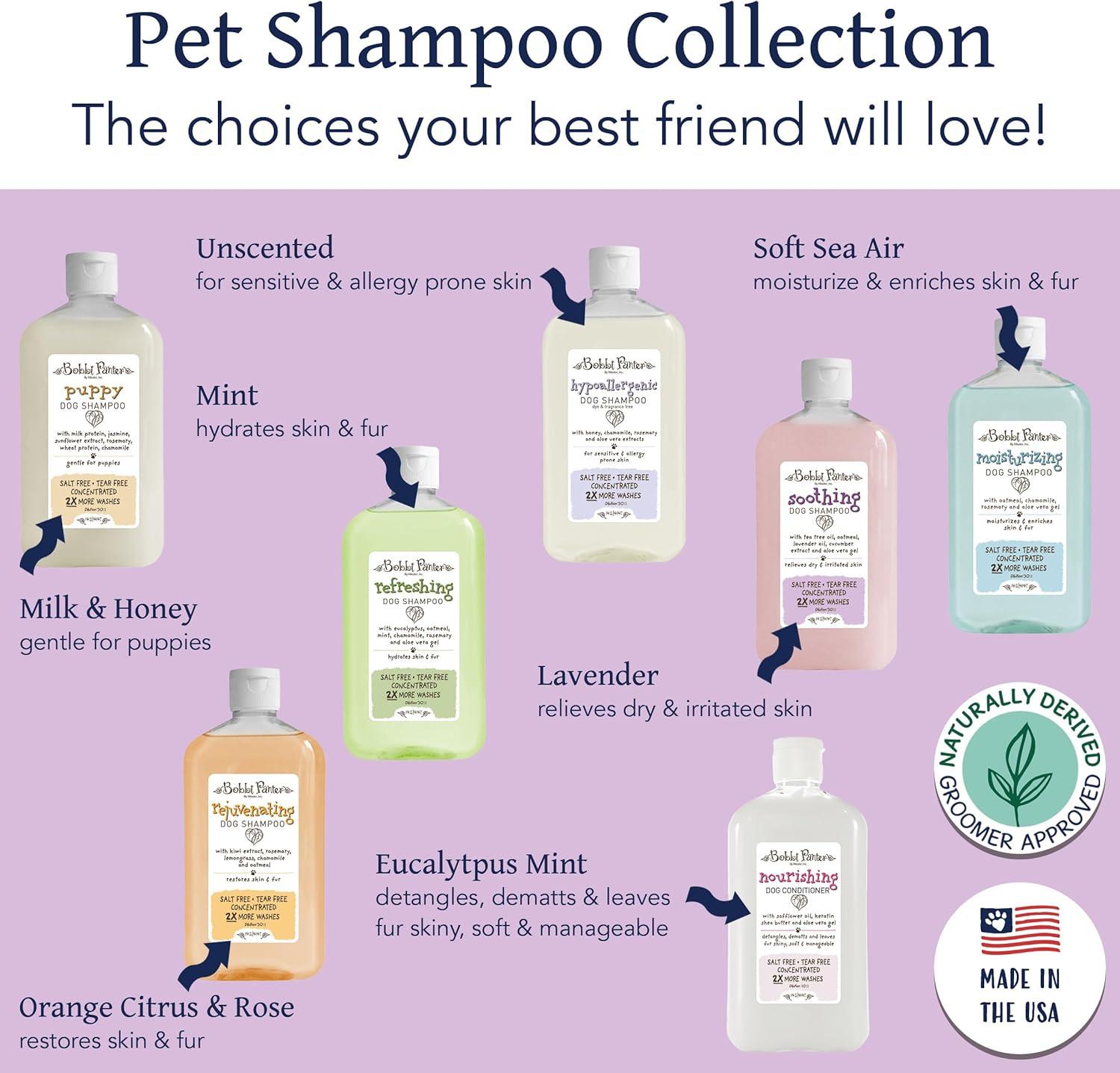 image:imageBobbi Panter Hypoallergenic Dog Shampoo Honey Aloe Vera Chamomile amp Rosemary Dye amp Fragrance Free Natural Formula for Sensitive amp Allergy Skin TearFree 301 Concentrate 1 Gallon Case of 4Lavender