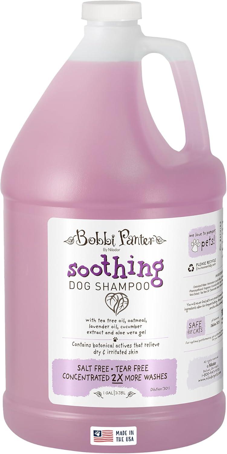 image:imageBobbi Panter Hypoallergenic Dog Shampoo Honey Aloe Vera Chamomile amp Rosemary Dye amp Fragrance Free Natural Formula for Sensitive amp Allergy Skin TearFree 301 Concentrate 1 Gallon Case of 4Lavender