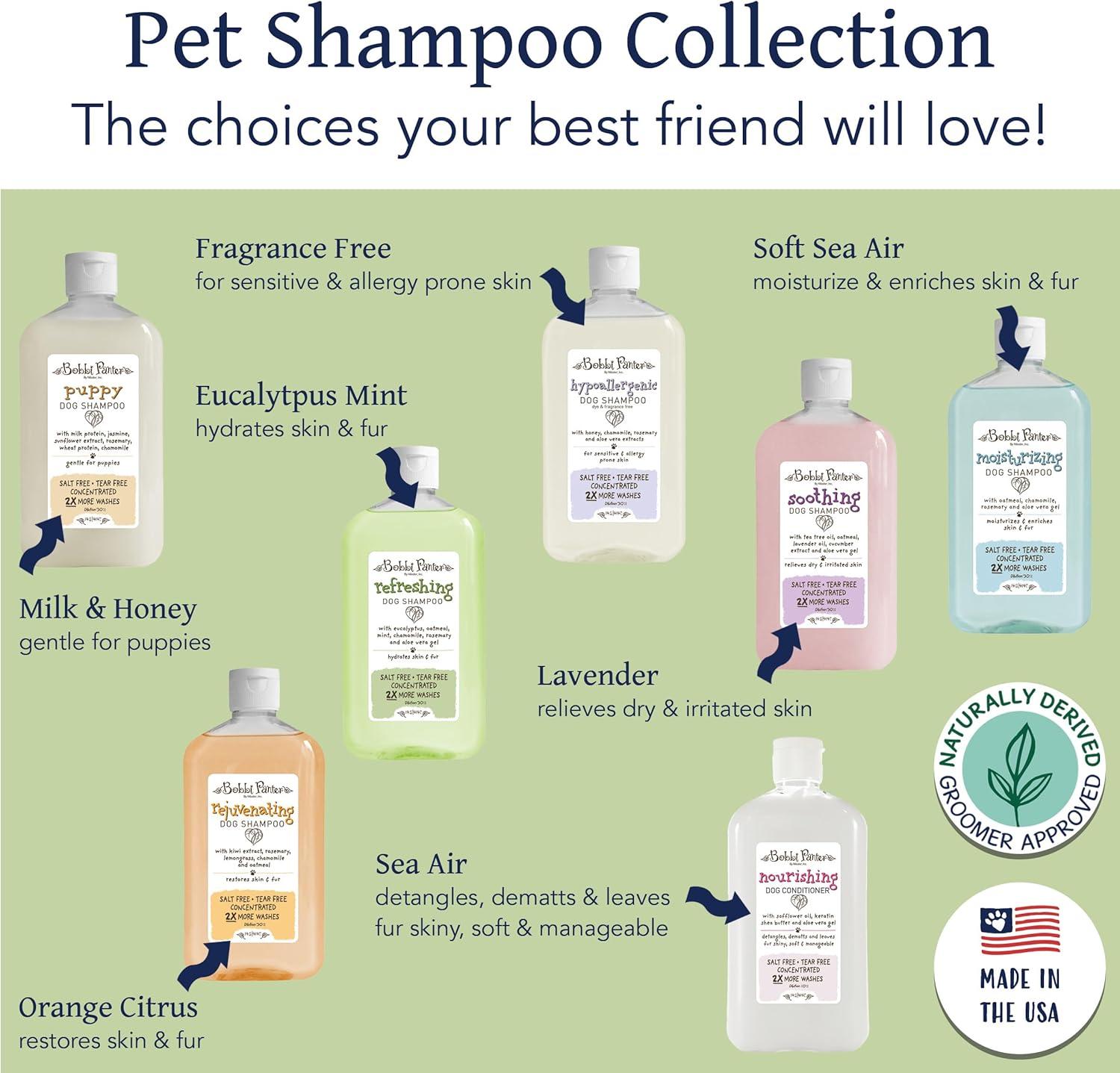 image:imageBobbi Panter Hypoallergenic Dog Shampoo Honey Aloe Vera Chamomile amp Rosemary Dye amp Fragrance Free Natural Formula for Sensitive amp Allergy Skin TearFree 301 Concentrate 1 Gallon Case of 4Eucalyptus Mint