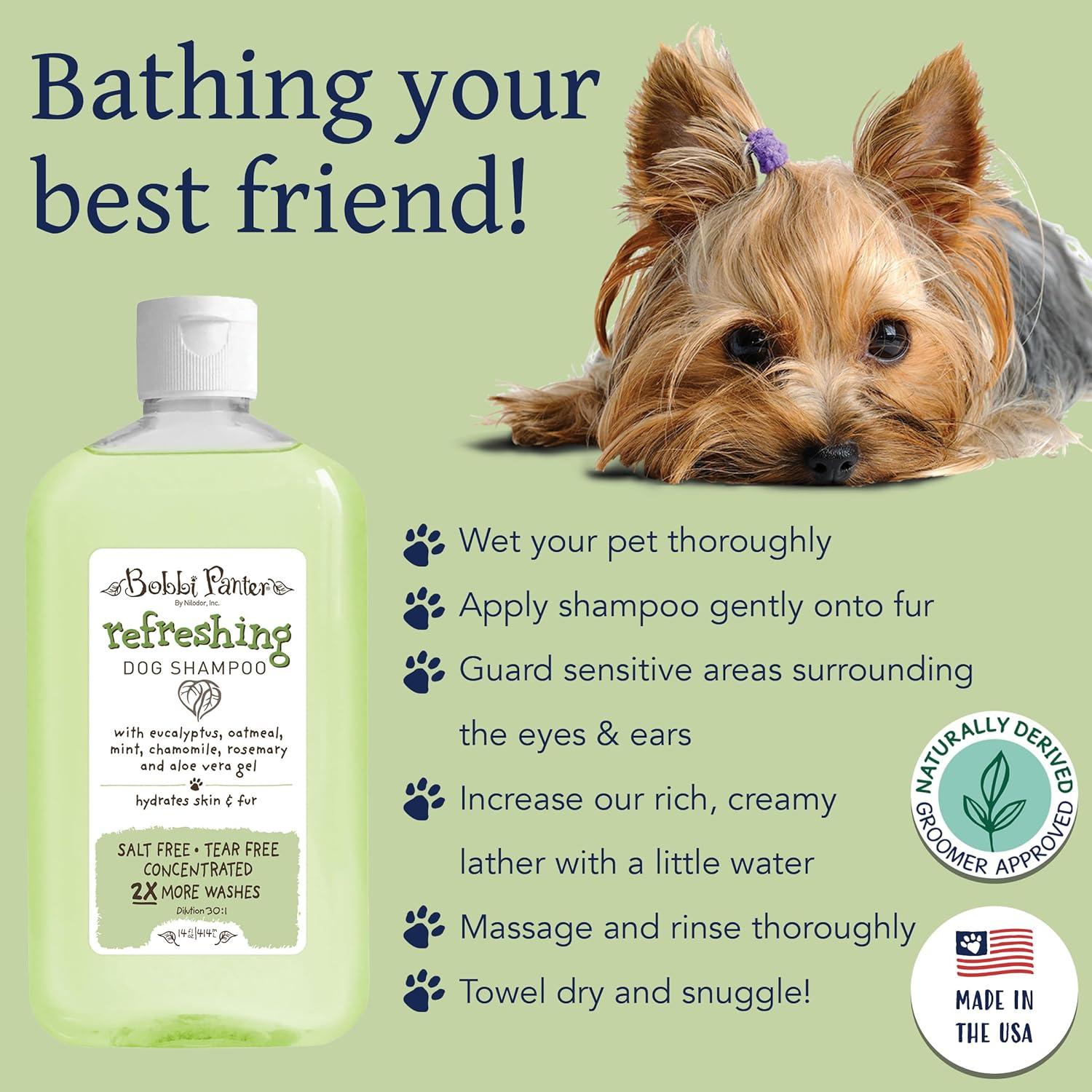 image:imageBobbi Panter Hypoallergenic Dog Shampoo Honey Aloe Vera Chamomile amp Rosemary Dye amp Fragrance Free Natural Formula for Sensitive amp Allergy Skin TearFree 301 Concentrate 1 Gallon Case of 4Eucalyptus Mint