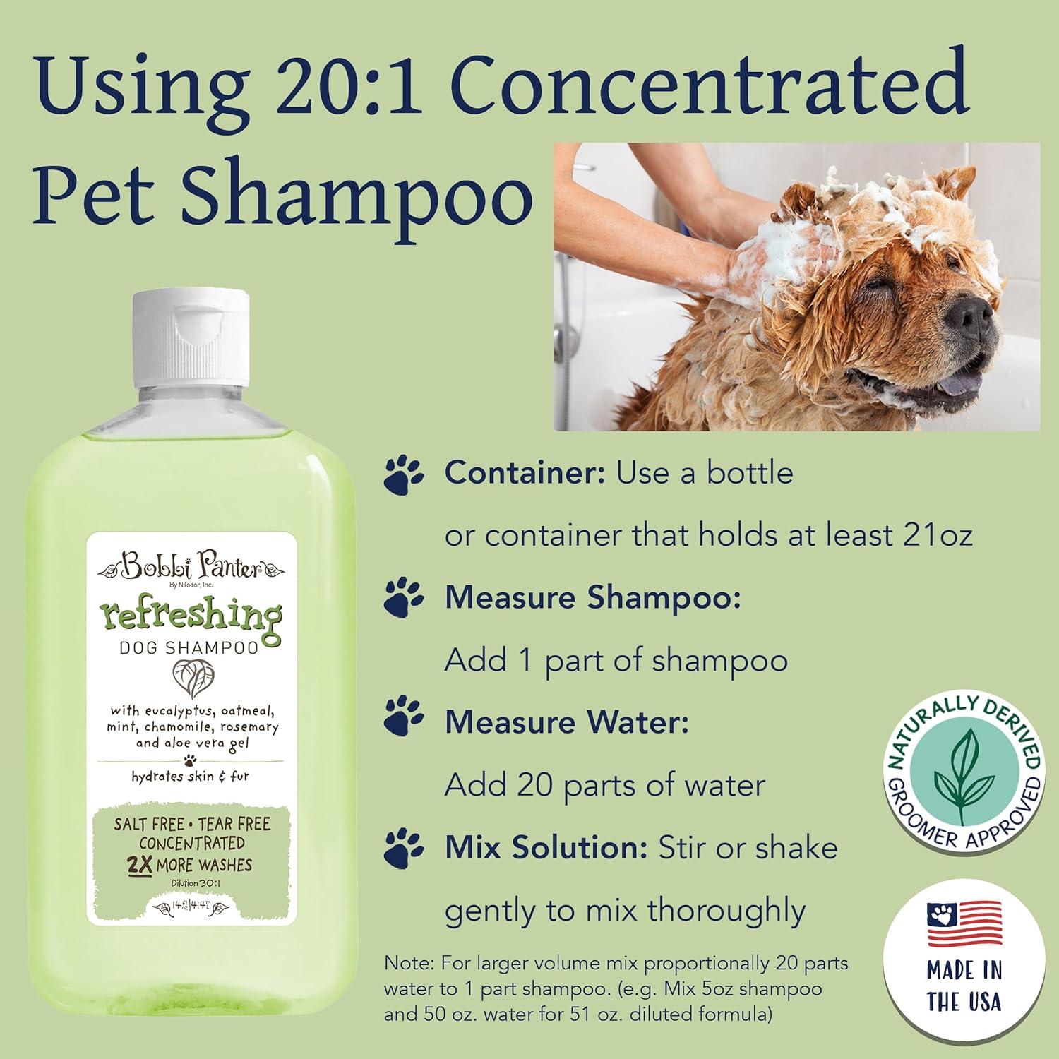 image:imageBobbi Panter Hypoallergenic Dog Shampoo Honey Aloe Vera Chamomile amp Rosemary Dye amp Fragrance Free Natural Formula for Sensitive amp Allergy Skin TearFree 301 Concentrate 1 Gallon Case of 4Eucalyptus Mint