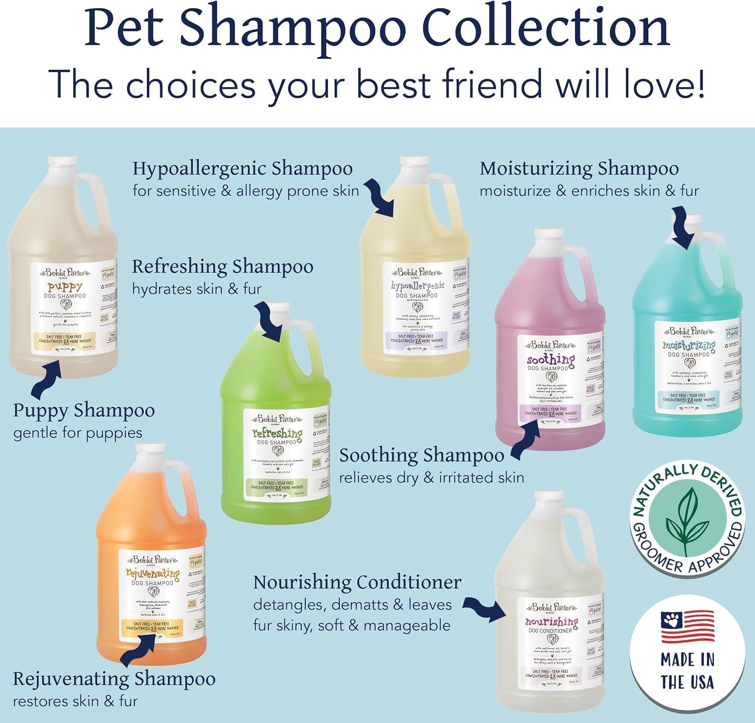 image:imageBobbi Panter Hypoallergenic Dog Shampoo Honey Aloe Vera Chamomile amp Rosemary Dye amp Fragrance Free Natural Formula for Sensitive amp Allergy Skin TearFree 301 Concentrate 1 Gallon Case of 4Soft Sea Air