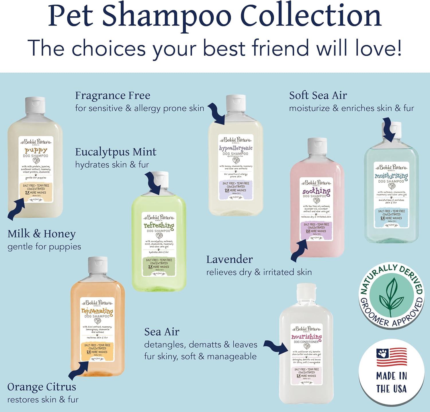 image:imageBobbi Panter Hypoallergenic Dog Shampoo Honey Aloe Vera Chamomile amp Rosemary Dye amp Fragrance Free Natural Formula for Sensitive amp Allergy Skin TearFree 301 Concentrate 1 Gallon Case of 4Soft Sea Air