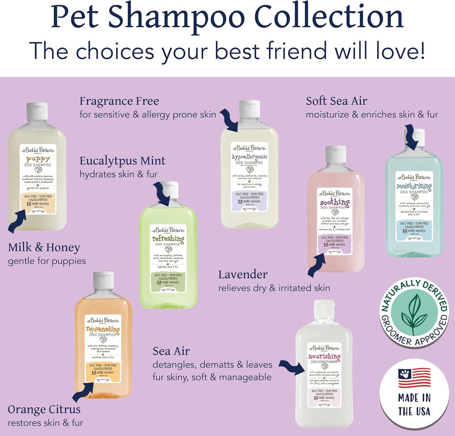 image:imageBobbi Panter Hypoallergenic Dog Shampoo Honey Aloe Vera Chamomile amp Rosemary Dye amp Fragrance Free Natural Formula for Sensitive amp Allergy Skin TearFree 301 Concentrate 1 Gallon Case of 4Lavender