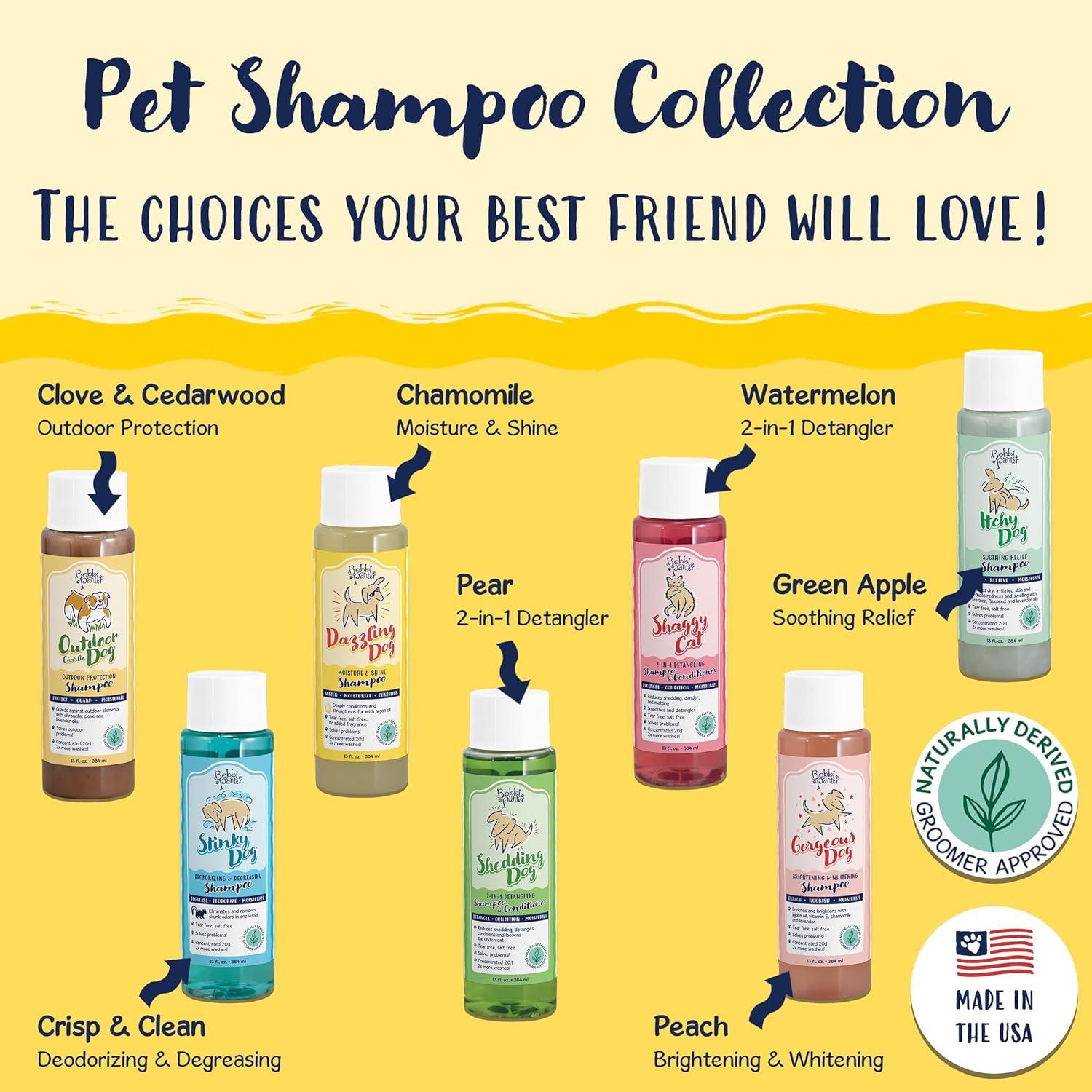 image:imageBobbi Panter Moisture amp Shine Dog Shampoo Argan Oil Chamomile amp Peppermint Deep Nourishing Natural Formula for Soft Shiny Coat TearFree 201 Concentrate 1 Gallon Case of 4Chamomile