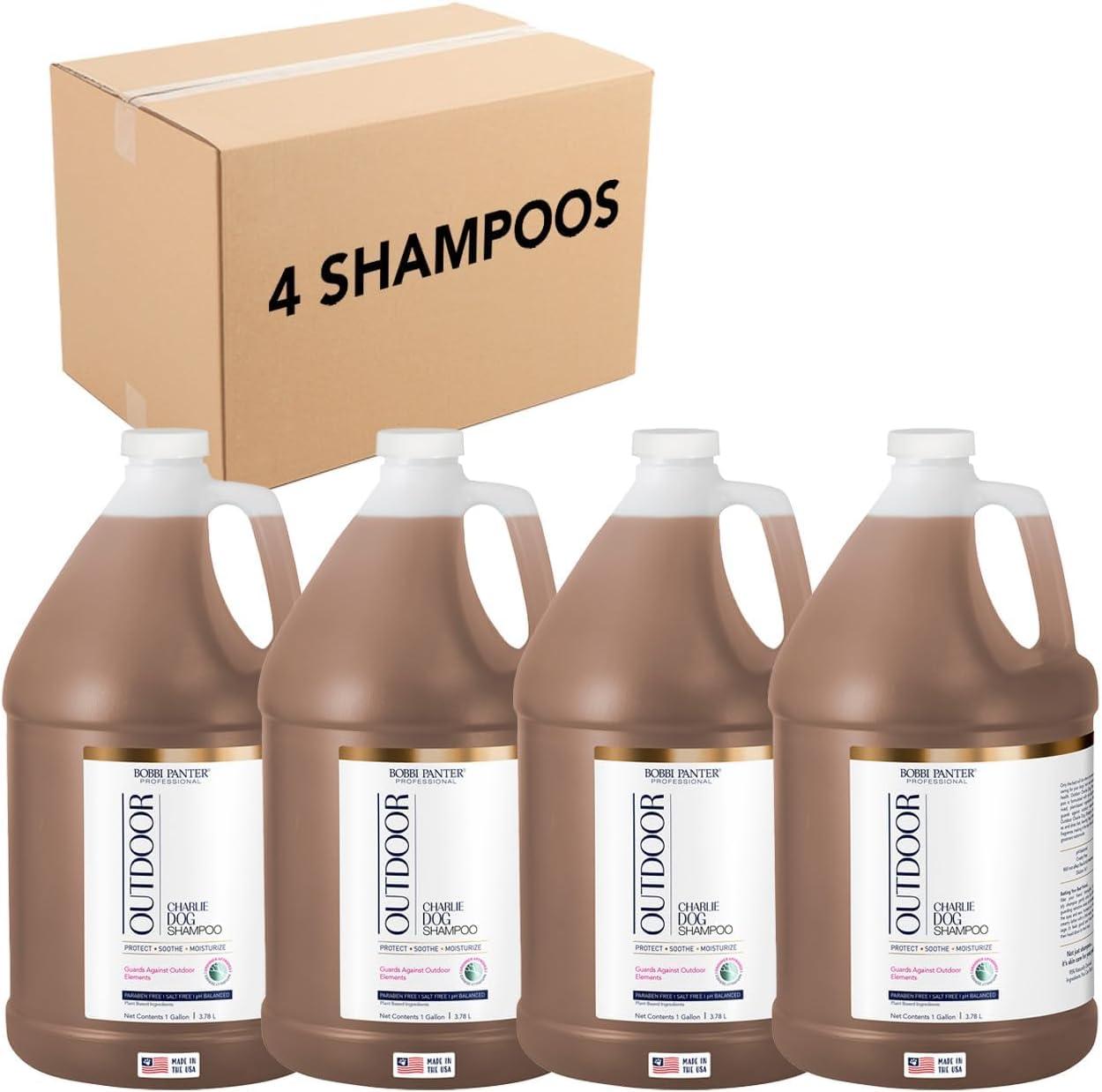 image:imageBobbi Panter Moisture amp Shine Dog Shampoo Argan Oil Chamomile amp Peppermint Deep Nourishing Natural Formula for Soft Shiny Coat TearFree 201 Concentrate 1 Gallon Case of 4Clove Cedarwood