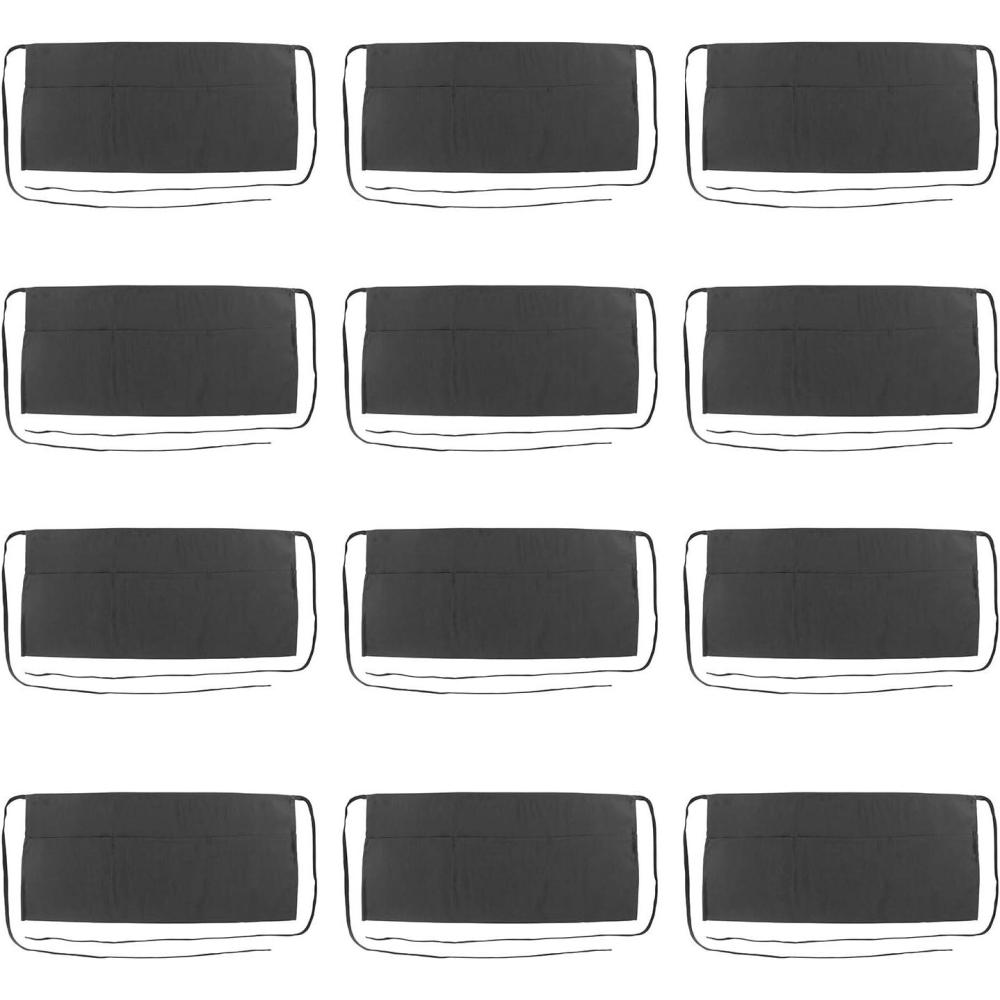 image:imageArkwright 3 Pocket Waist Aprons Professional Waiter Server Apron for Women amp Men Unisex Kitchen ApronBlack