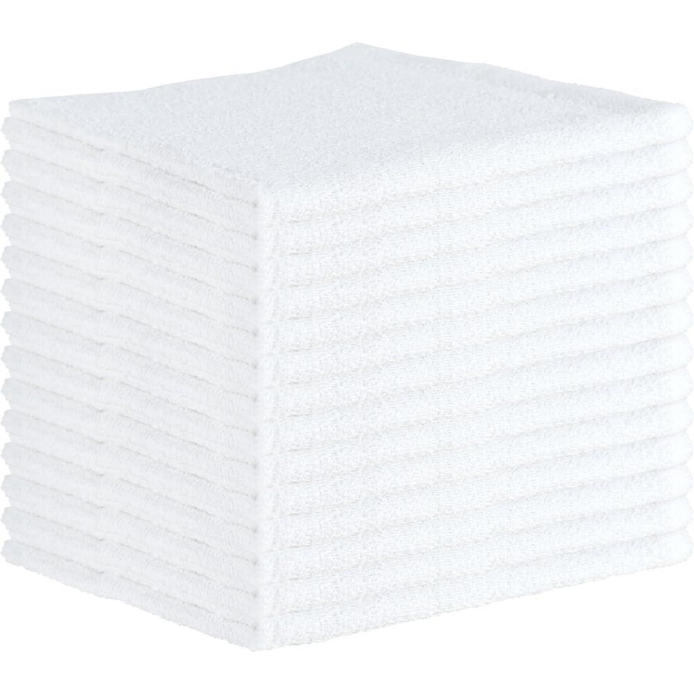 image:imageArkwright Bar Mop Towels Pack of 12 100 Cotton Kitchen Dishcloths Absorbent Quick Dry Cleaning Cloths for Restaurant Bar and Home Kitchen 16 x 19 in WhiteBlueWhite
