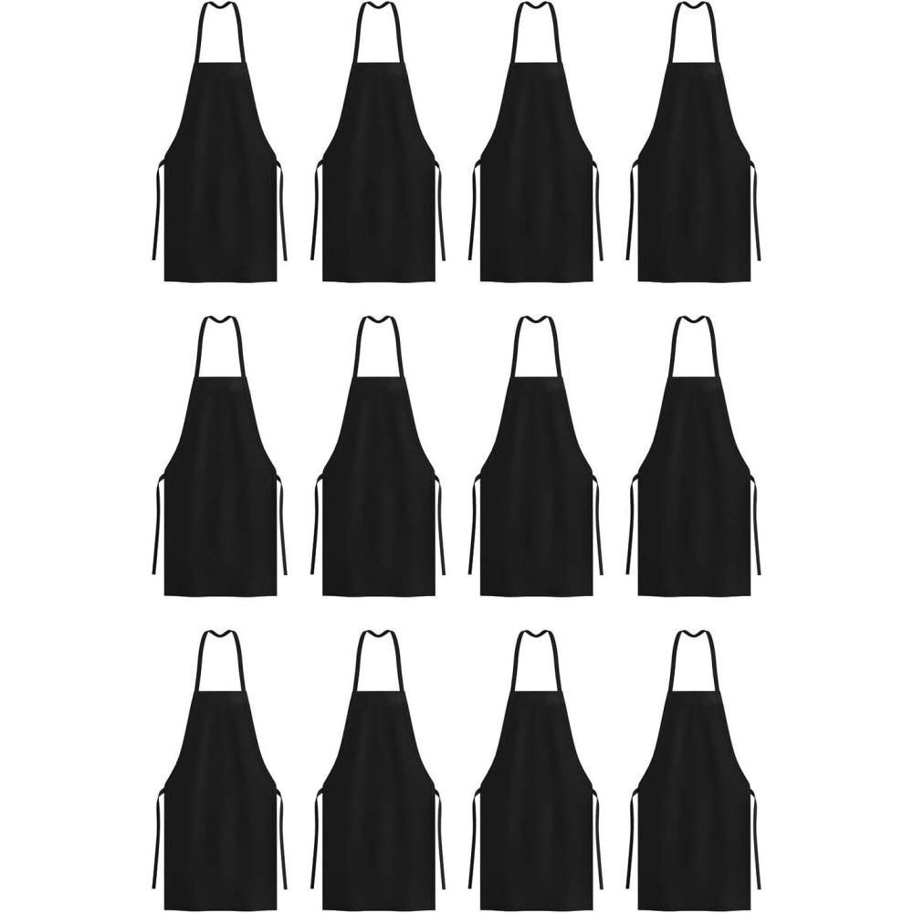 image:imageArkwright Bib Aprons Bulk Pack Long Oversized Professional Restaurant Quality Unisex Kitchen Work Apron for ChefsBlack