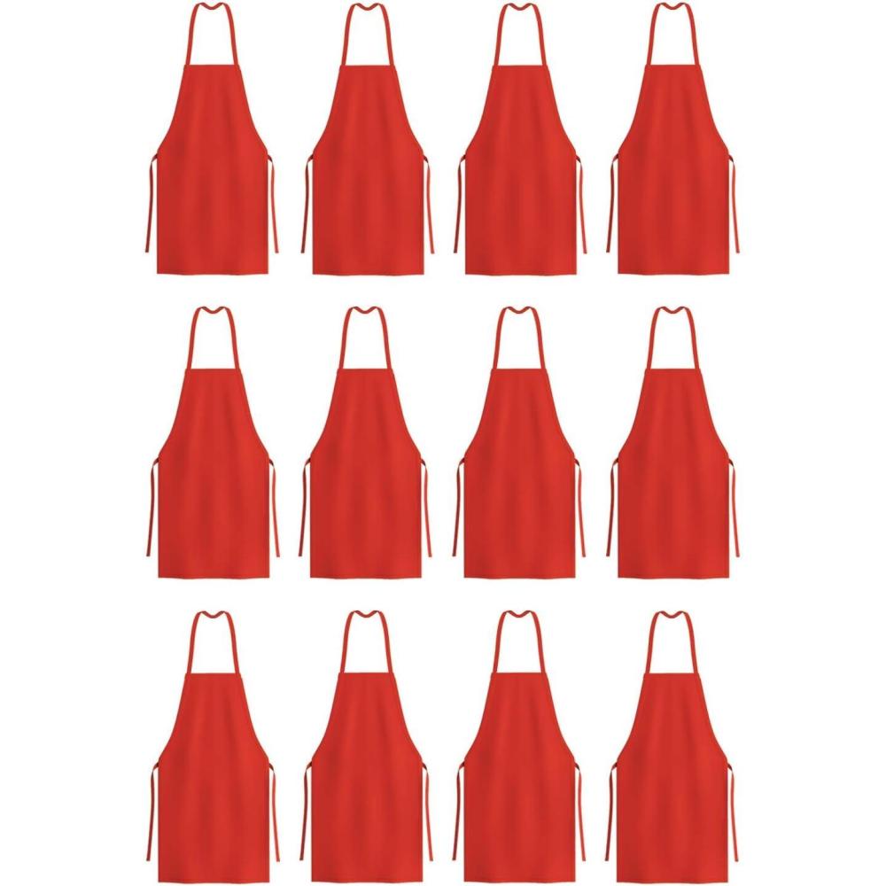 image:imageArkwright Bib Aprons Bulk Pack Long Oversized Professional Restaurant Quality Unisex Kitchen Work Apron for ChefsRed