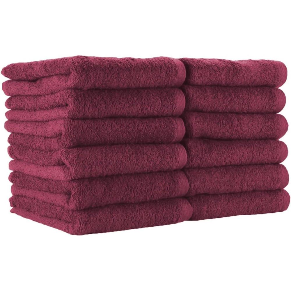 image:imageArkwright Bleach Resistant Salon Towels Bulk 100 Cotton Hair Towels Soft Absorbent Quick Dry Spa amp Barber Towels for Hair Stylist Nail Salon amp Esthetician 16 x 27 Black Case of 144Burgundy