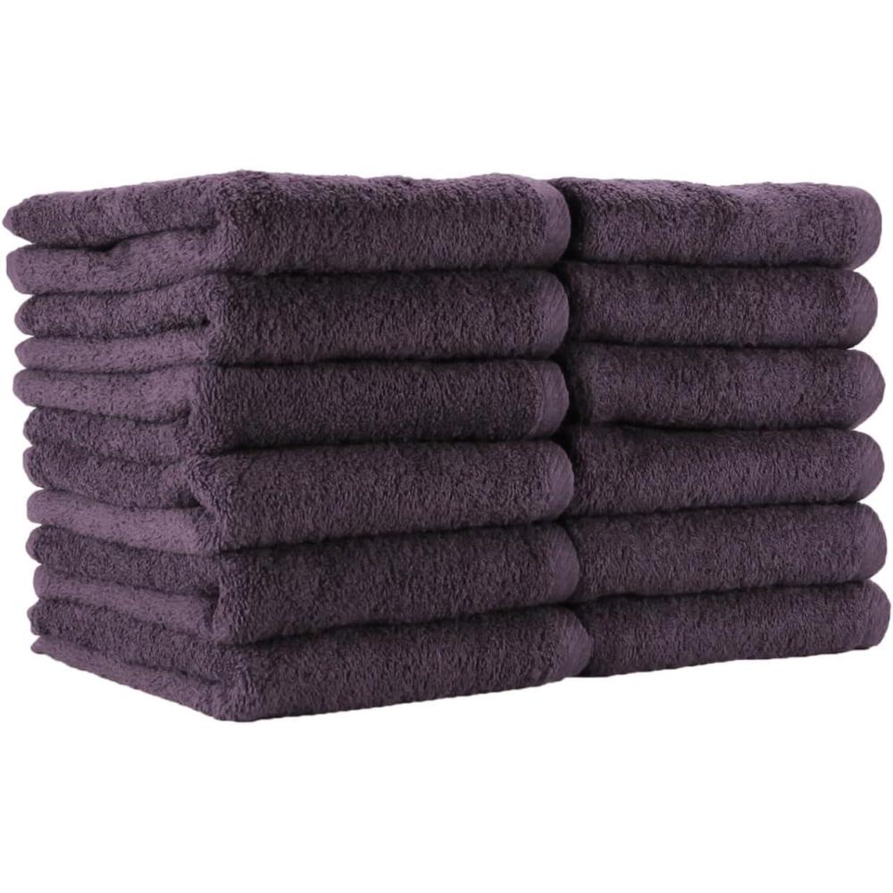 image:imageArkwright Bleach Resistant Salon Towels Bulk 100 Cotton Hair Towels Soft Absorbent Quick Dry Spa amp Barber Towels for Hair Stylist Nail Salon amp Esthetician 16 x 27 Black Case of 144Eggplant