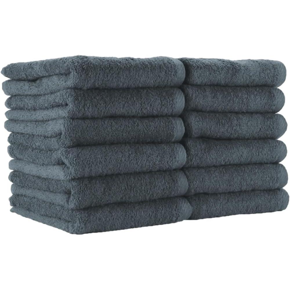 image:imageArkwright Bleach Resistant Salon Towels Bulk 100 Cotton Hair Towels Soft Absorbent Quick Dry Spa amp Barber Towels for Hair Stylist Nail Salon amp Esthetician 16 x 27 Black Case of 144Charcoal
